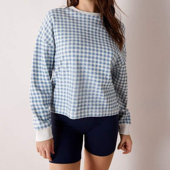 Fleece underside terry lounge sweatshirt 100% organic cotton New With Tag - Picture 1 of 3